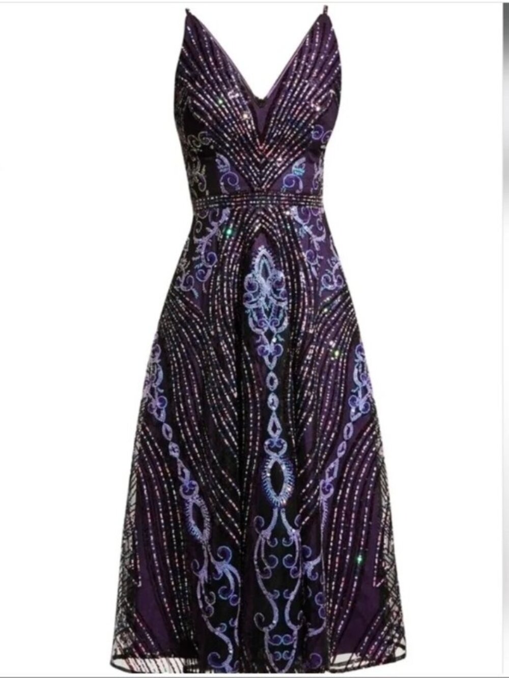 Purple Sequin Embellished Midi Dress The Population Formal Dress